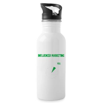 Influencer marketing SMM talk about Funny Quote No - Trinkflasche mit integriertem Trinkhalm - Weiß - Rechts