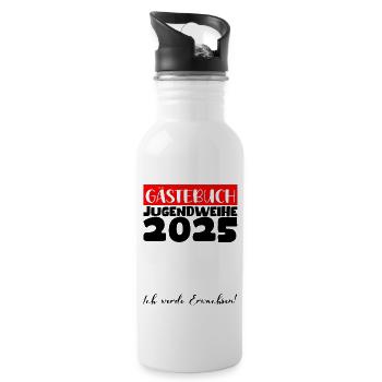 Jugendweihe 2025 Livre d’or Cadeau Filles Garçons - Gourde avec paille intégrée - blanc - Droite