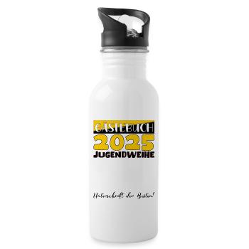 Jugendweihe 2025 Livre d’or Cadeau Filles Garçons - Gourde avec paille intégrée - blanc - Droite