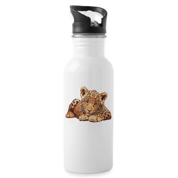 Jaguare Jaguar - Trinkflasche mit integriertem Trinkhalm - Weiß - Rechts