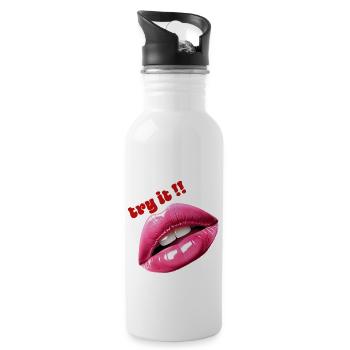 girl kiss - Gourde avec paille intégrée - blanc - Droite