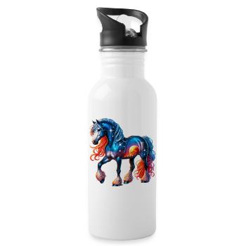 Cheval - Gourde avec paille intégrée - blanc - Droite