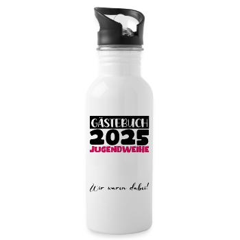 Jugendweihe 2025 Livre d’or Cadeau Filles Garçons - Gourde avec paille intégrée - blanc - Droite