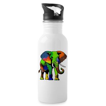 Éléphant - Gourde avec paille intégrée - blanc - Droite