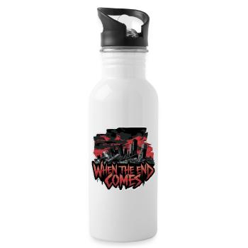 WENN DAS ENDE KOMMT - Trinkflasche mit integriertem Trinkhalm - Weiß - Rechts