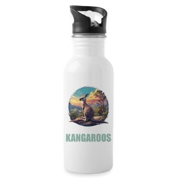 Kangaroos Kangaroo - Water bottle with straw - white - Right
