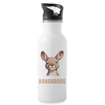 Kangaroos Kangaroo - Water bottle with straw - white - Right