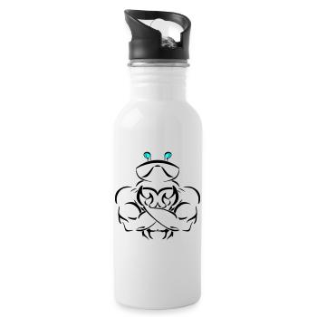 Alpha cancer Deluxe - Trinkflasche mit integriertem Trinkhalm - Weiß - Rechts