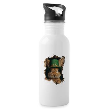 St. Patrick Kaninchen - Trinkflasche mit integriertem Trinkhalm - Weiß - Rechts