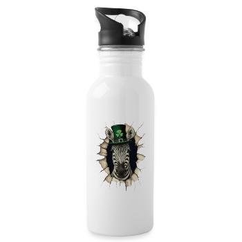 St. Patrick Zebra - Trinkflasche mit integriertem Trinkhalm - Weiß - Rechts