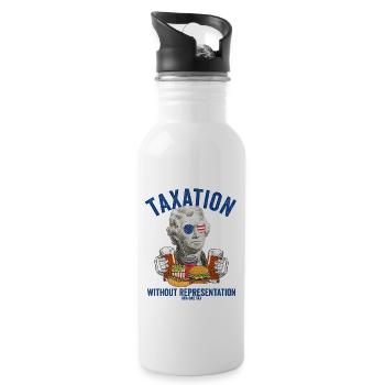 Besteuerung ohne Vertretung Jefferson Dad Tax - Trinkflasche mit integriertem Trinkhalm - Weiß - Rechts