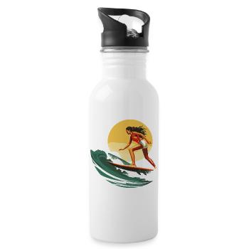 Surfeur - Gourde avec paille intégrée - blanc - Droite