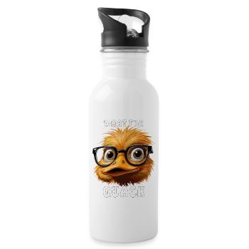 ENTE KOPF BRILLE WHAT THE QUACK - Trinkflasche mit integriertem Trinkhalm - Weiß - Rechts