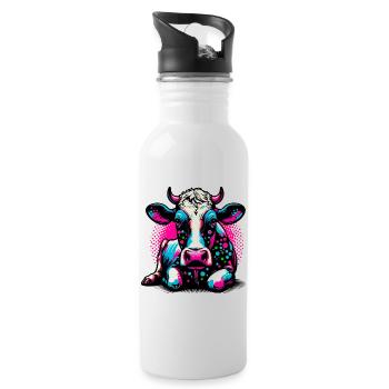Cow - Water bottle with straw - white - Right