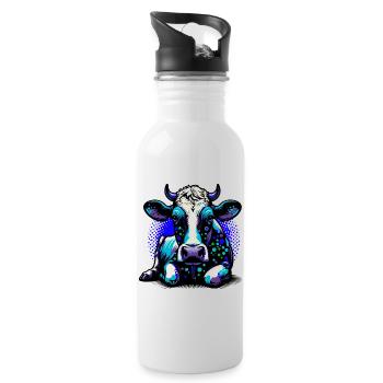 Cow - Water bottle with straw - white - Right