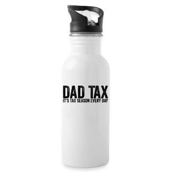 Papa-Steuer Es ist jeden Tag Steuersaison, der Vat - Trinkflasche mit integriertem Trinkhalm - Weiß - Rechts