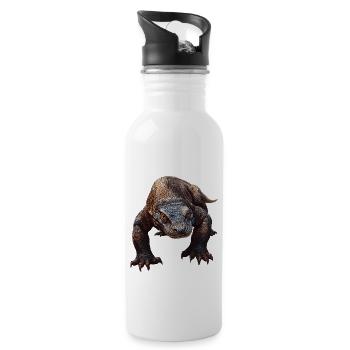 Komodowaran - Trinkflasche mit integriertem Trinkhalm - Weiß - Rechts