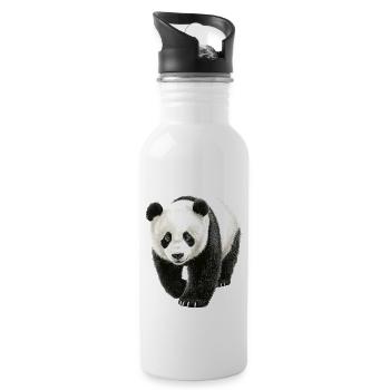 Panda - Trinkflasche mit integriertem Trinkhalm - Weiß - Rechts