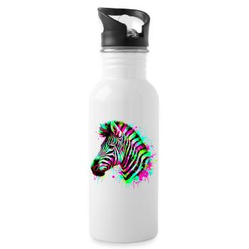 Zebra - Trinkflasche mit integriertem Trinkhalm - Weiß - Rechts