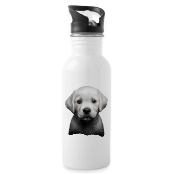 Labrador Retriever - Trinkflasche mit integriertem Trinkhalm - Weiß - Rechts