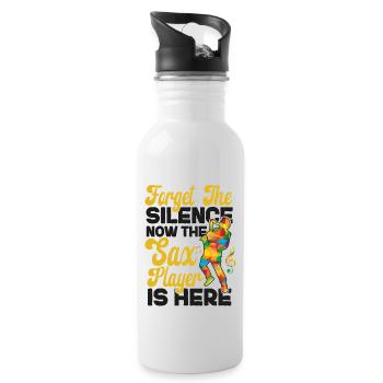 Saxophones Forget The Silence Now - Water bottle with straw - white - Right