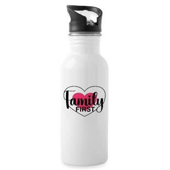 Family First - Heart & Love - Water bottle with straw - white - Right