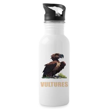 Vulture Geier - Trinkflasche mit integriertem Trinkhalm - Weiß - Rechts