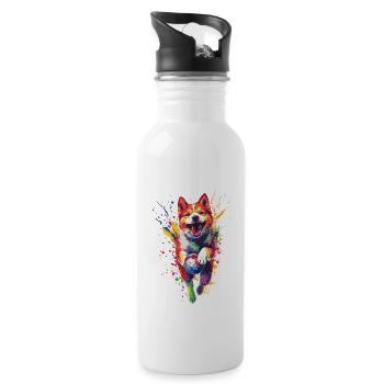 Akita - Trinkflasche mit integriertem Trinkhalm - Weiß - Rechts