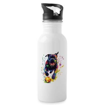 Cane Corso - Trinkflasche mit integriertem Trinkhalm - Weiß - Rechts