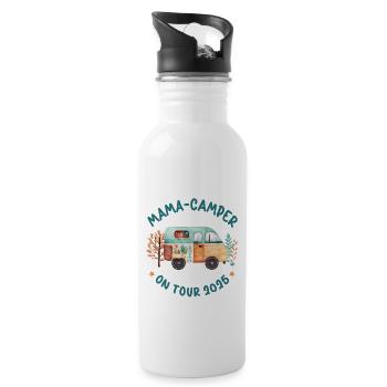 Mama Camper 2025 Camping Urlaub Reise Wohnwagen - Trinkflasche mit integriertem Trinkhalm - Weiß - Rechts