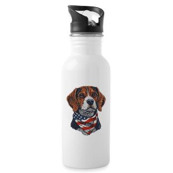 Beagle - Trinkflasche mit integriertem Trinkhalm - Weiß - Rechts