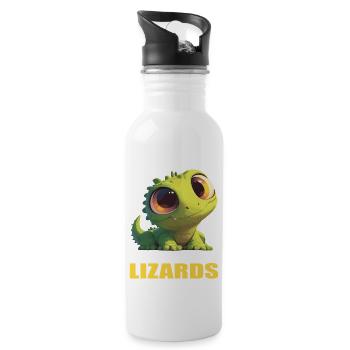 Lézards Lézard - Gourde avec paille intégrée - blanc - Droite