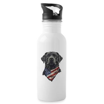 Labrador Retriever - Trinkflasche mit integriertem Trinkhalm - Weiß - Rechts