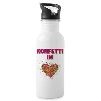 Confetti Carnival Carnival Fun Design - Water bottle with straw - white - Right