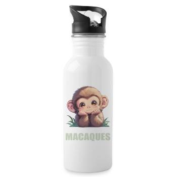 Macaque Macaque - Water bottle with straw - white - Right