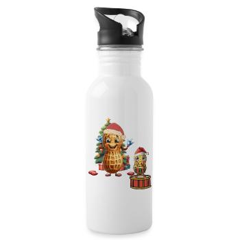 Cacahuète Noël Noël Noël Noix Enfants - Gourde avec paille intégrée - blanc - Droite