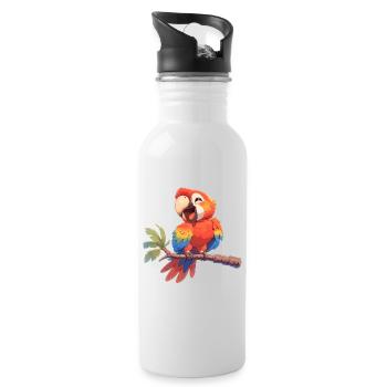 Macaw's Era - Water bottle with straw - white - Right