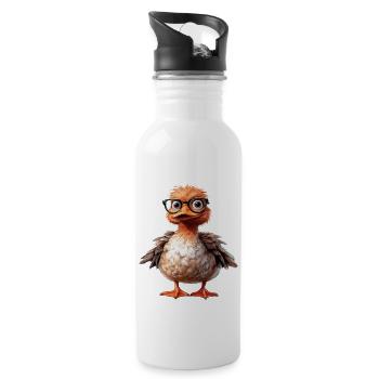 DUCK GLASSES - Water bottle with straw - white - Right