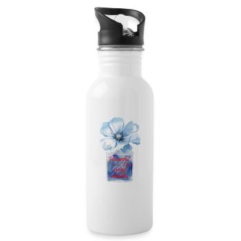 Schönes Leben jede Minute Inspirierendes Zitat - Trinkflasche mit integriertem Trinkhalm - Weiß - Rechts
