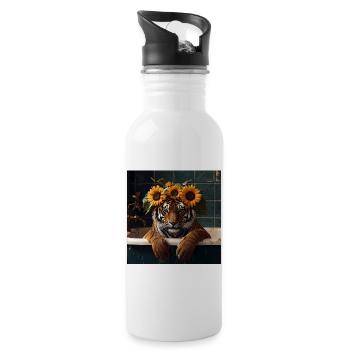 Tiger - Trinkflasche mit integriertem Trinkhalm - Weiß - Rechts