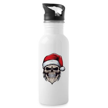 Santa Claus Skull - Water bottle with straw - white - Right