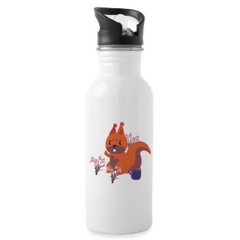 Spring Squirrel Snowdrop Kids - Water bottle with straw - white - Right