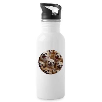 Chihuahua - Trinkflasche mit integriertem Trinkhalm - Weiß - Rechts