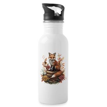 Fuchs - Trinkflasche mit integriertem Trinkhalm - Weiß - Rechts