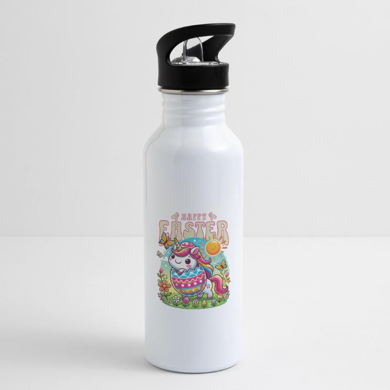 Easter Happy Easter Easter Bunny Easter Egg Spring Water bottle with straw