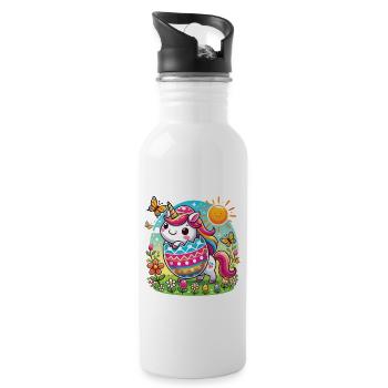 Easter Happy Easter Easter Bunny Easter Egg Spring - Water bottle with straw - white - Right