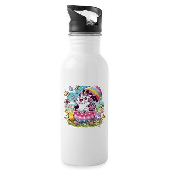 Easter Happy Easter Easter Bunny Easter Egg Spring - Water bottle with straw - white - Right