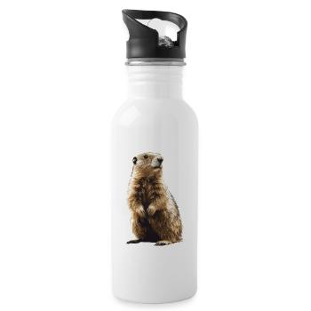 Marmottes Marmottes - Gourde avec paille intégrée - blanc - Droite