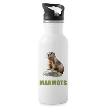 Marmottes Marmottes - Gourde avec paille intégrée - blanc - Droite