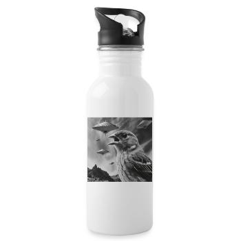 Finch Bird - Trinkflasche mit integriertem Trinkhalm - Weiß - Rechts